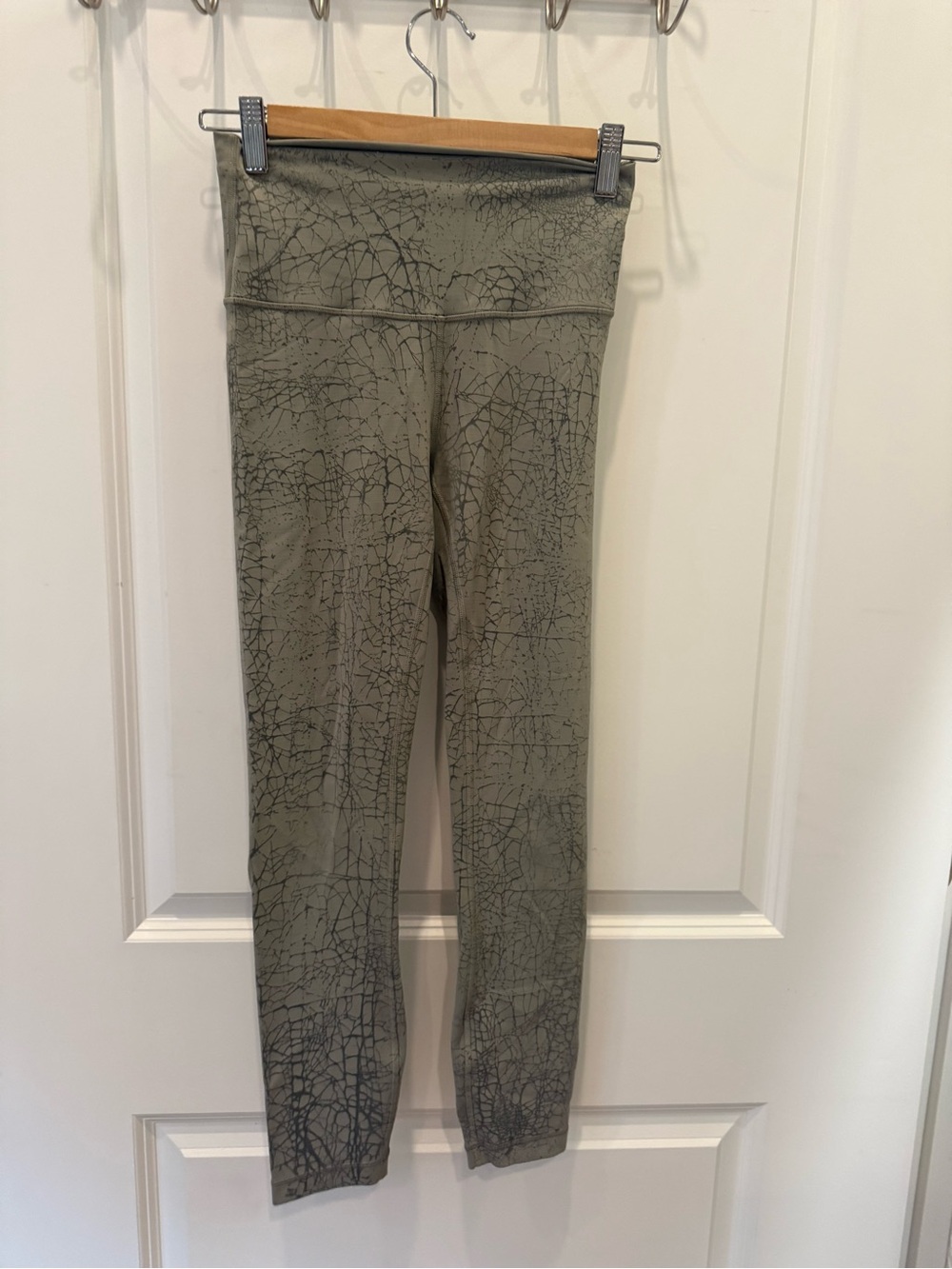 lululemon athletica Wunder Train Green Gray Crackle High-Rise Leggings